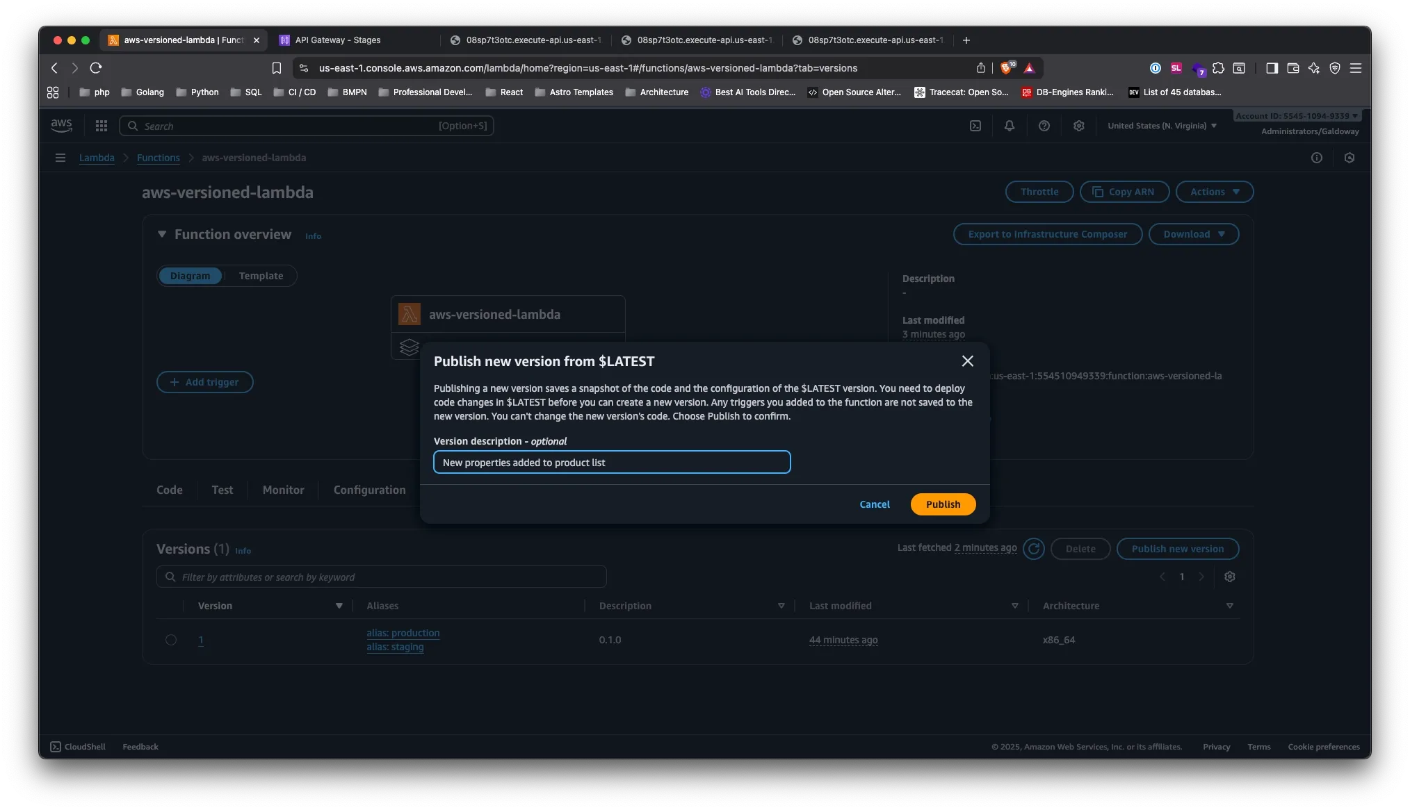 Publishing New Lambda Version